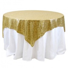 Sequin Overlay 90"  90" Sparkly Shiny Tablecloth Design 4 COLORS WEDDING Party
