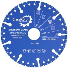 Classicpro 125mm Angle Grinder Diamond Coated Multi Cutter Saw Blade Cuts Ferro
