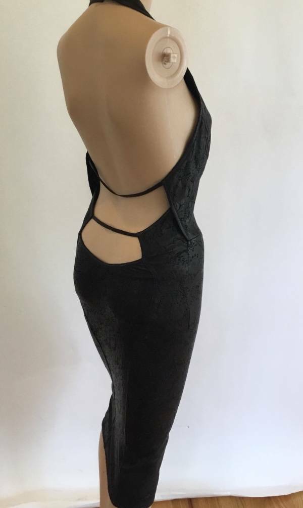 gianni versace leather dress PLUNGING OPEN BACK SEXY SIZE IT 38 1990’s STUNNING YGroup_fluorescents-halter-mini-dress