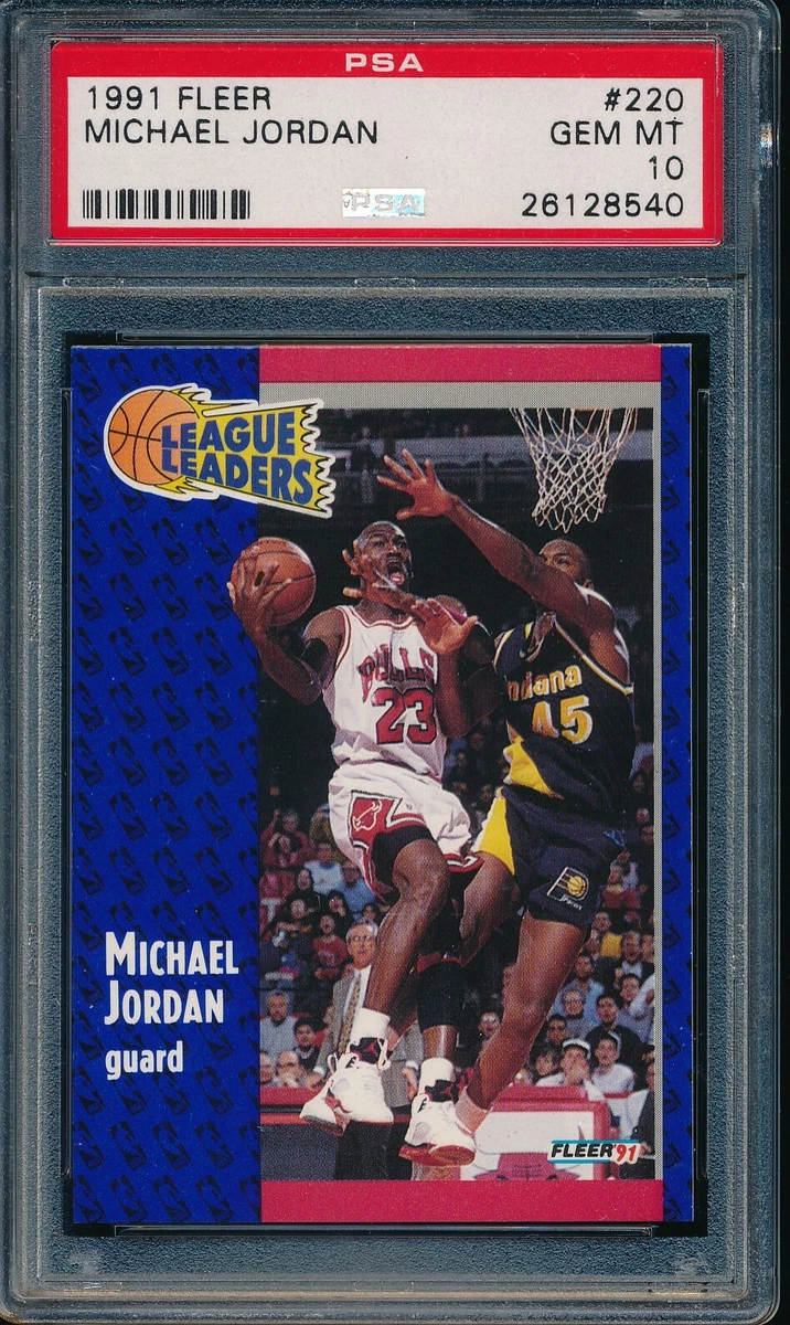 PSA 10 MICHAEL JORDAN 1991 92 Fleer 220 League Leaders Bulls RARE GOAT GEM MINT