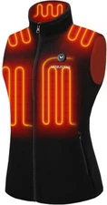 Venustas Unisex Heated Vest with Battery Pack 7.4V W2118 Black Size: S