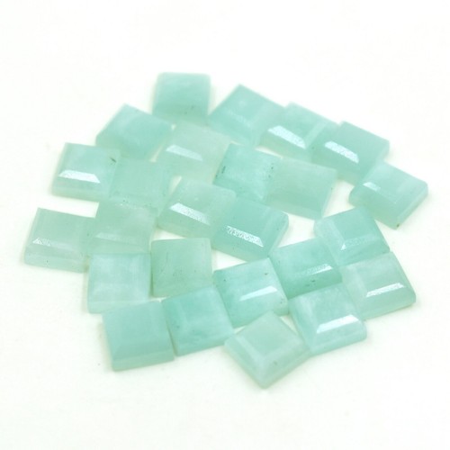 Amazonite Square Step Cut 5 Pcs 10x10mm To 20x20mm Calibrated Loose Gemstone