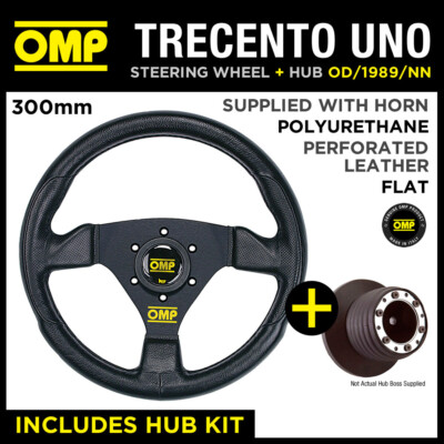 OMP TRECENTO UNO 300mm STEERING WHEEL & BOSS fits PEUGEOT 106 XSi 1.4 1.6 91-96