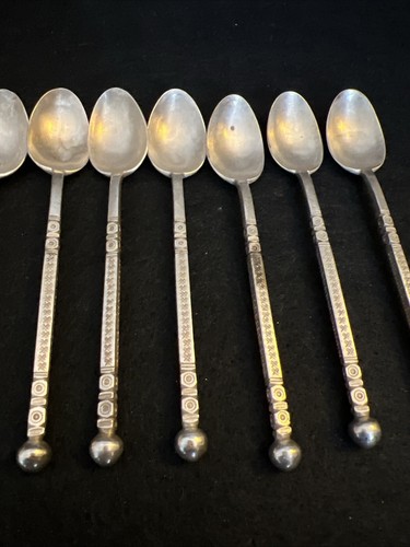 Rare Tuareg Or Nigeran Silver Spoons 167gr. Ornate ball handle stamp work. - Picture 5 of 12