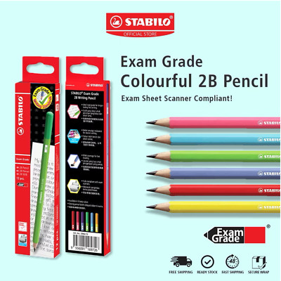 Handwriting Pencil Colorful Exam Grade 2B Writing Stationery Pencil Box of 12 pc