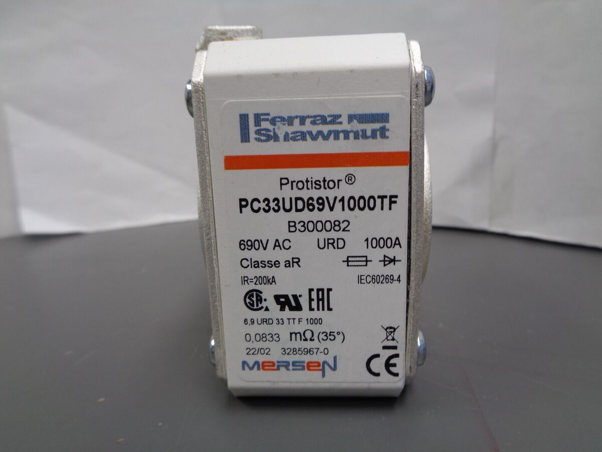 New Shawmut PC33UD69V1000TF Protistor Fuse B300082 1000 Amp New Shawmut PC33UD69V1000TF Protistor Fuse B300082 1000 Amp
