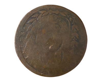 💎 1800s BRAZIL COUNTERSTAMPED 20 REIS WORN COPPER COIN US