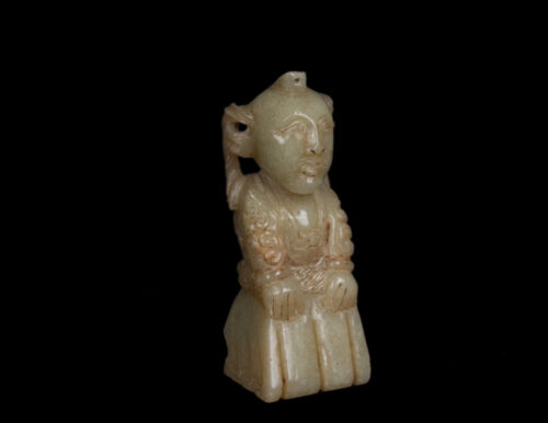 Ein Paar Ahnen -/ schamanistische Figuren aus Jade / Nephrit, China, 20. Jh. - Bild 3 von 15