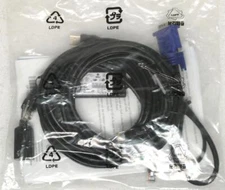 Dell USB KVM Switch Cable Module POD SIP Cable W/ LAN Cable HG526 K5GRD CU630