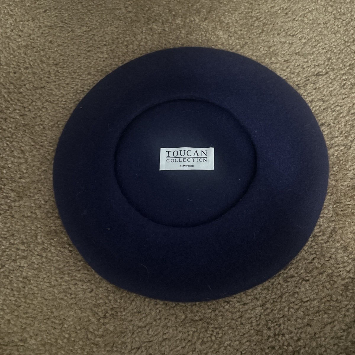 Toucan Womens One Size Blue Wool Beret Vintage