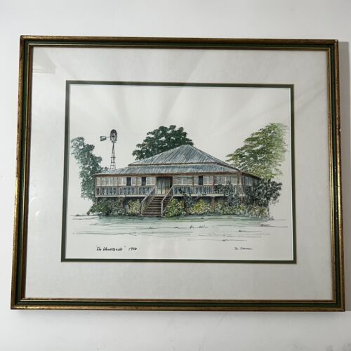 Barbara Saxton Australian Artist Original Ink + Watercolor Painting Woodsland - Picture 2 of 19