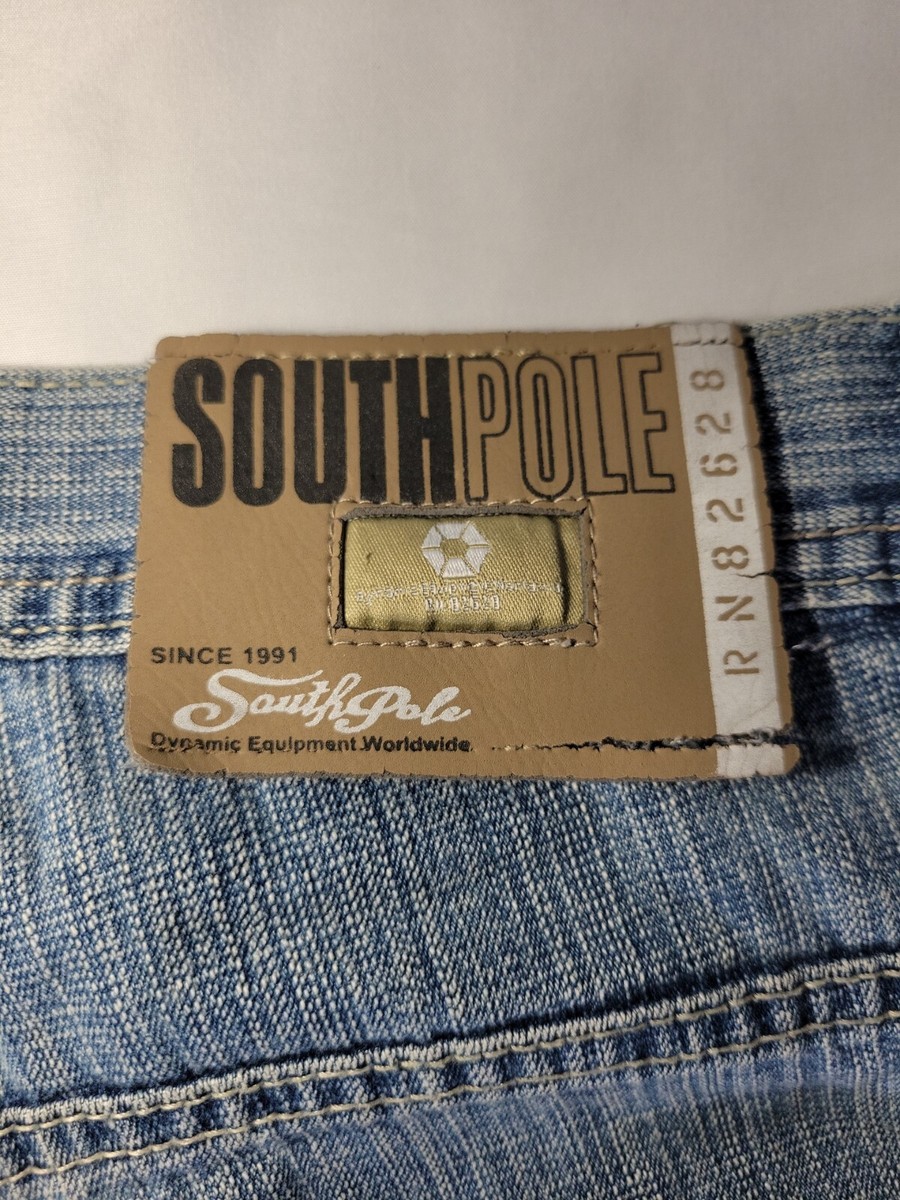 Vintage South Pole Jeans 34 X 30 Torn RN82628 Baggy Y2K Skate