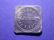 Zebra Lounge Good for 5 Cents in Drinks Token  BU