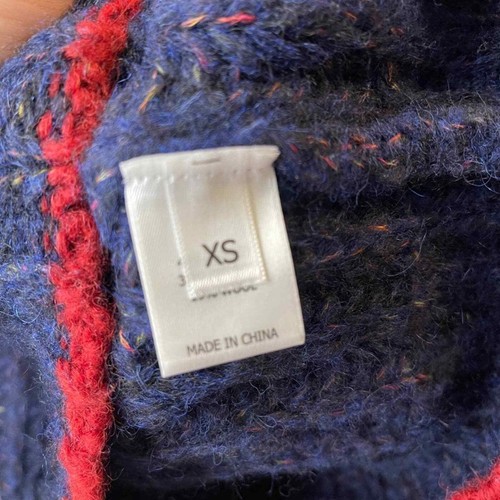 La Ligne Women's Navy Blue Alpaca Wool Blend Fuzzy Wuzzy V-Neck Sweater XS NEW - Picture 7 of 8