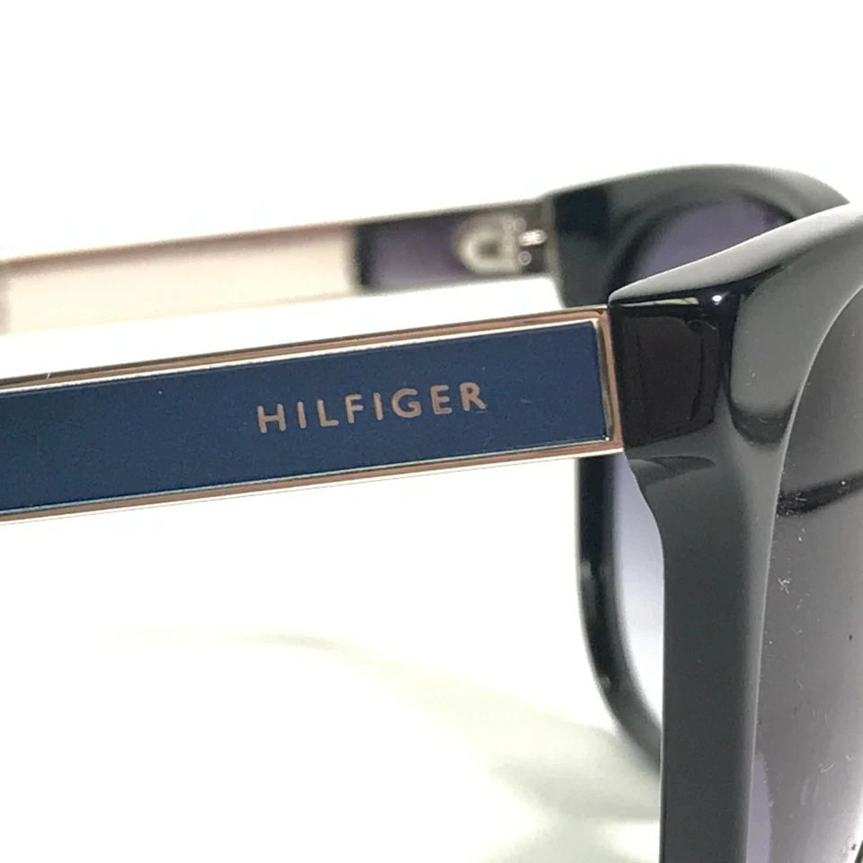 Gafas de sol Tommy Hilfiger TH1320/S 0GX08 negro azul montura redonda con lentes moradas Foto 4 de 4