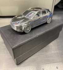 Porsche Macan Turbo Paperweight Metal Silver Limited Edition 1:43 Model