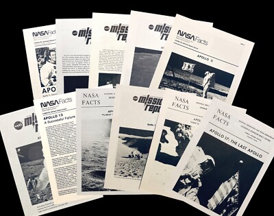 NASA Apollo Mission Reports & NASA Facts, Missions #7 thru #17, a complete set.