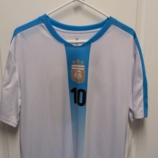 AFA Argentina Lionel Messi #10 Soccer Jersey XL White/Blue Officially Licensed