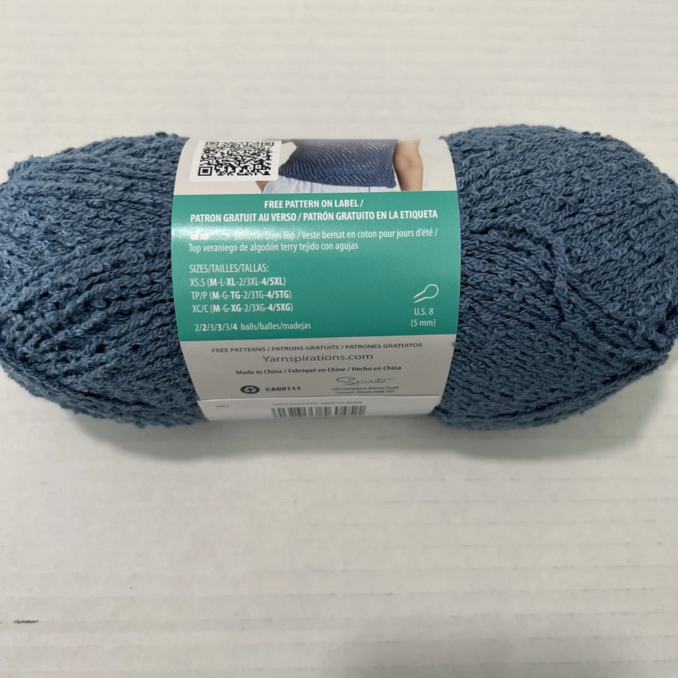 Bernat Cotton Terry Yarn-French Twill Free Shipping  - Image 3 of 3