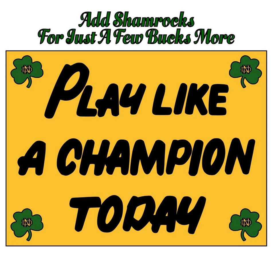 Notre Dame Play Like A Champion Today Handmade Acrylic Wall Sign NOT Crummy Tin - Image 3 of 4