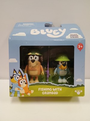 Bluey Fishing with Grandad 2 Pack Set Bluey Grandpa Mort Figure 2024 Family Trip