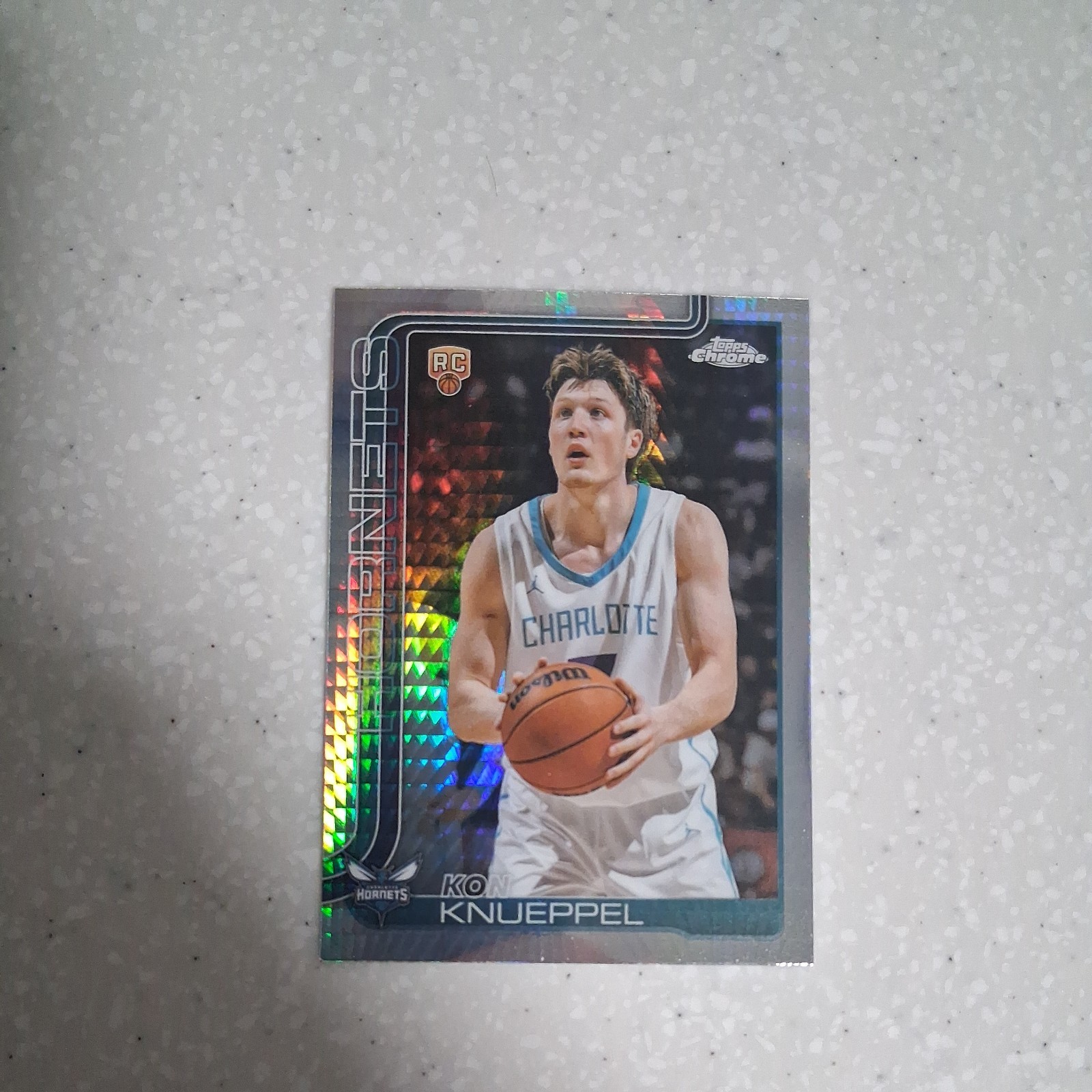 2025-26 Topps Chrome KON KNUEPPEL Rookie PRISM REFRACTOR Hornets RC #254