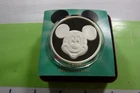 MICKEY MOUSE DISNEY BE HAPPY 1989 VERY RARE 999 SILVER COIN CASE NICE IMHO3