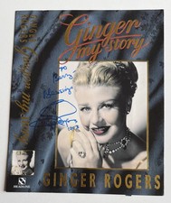 Ginger Rogers  Original Hand Signed Book Dust covet photo Autograph from 1993.