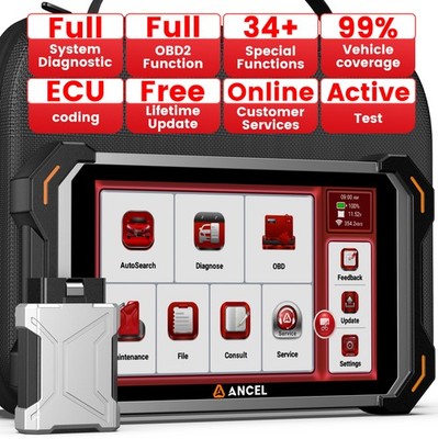 ANCEL DS600 BT OBD2 Scanner Bidirectional ECU Key Coding DPF TPMS Car Diagnostic