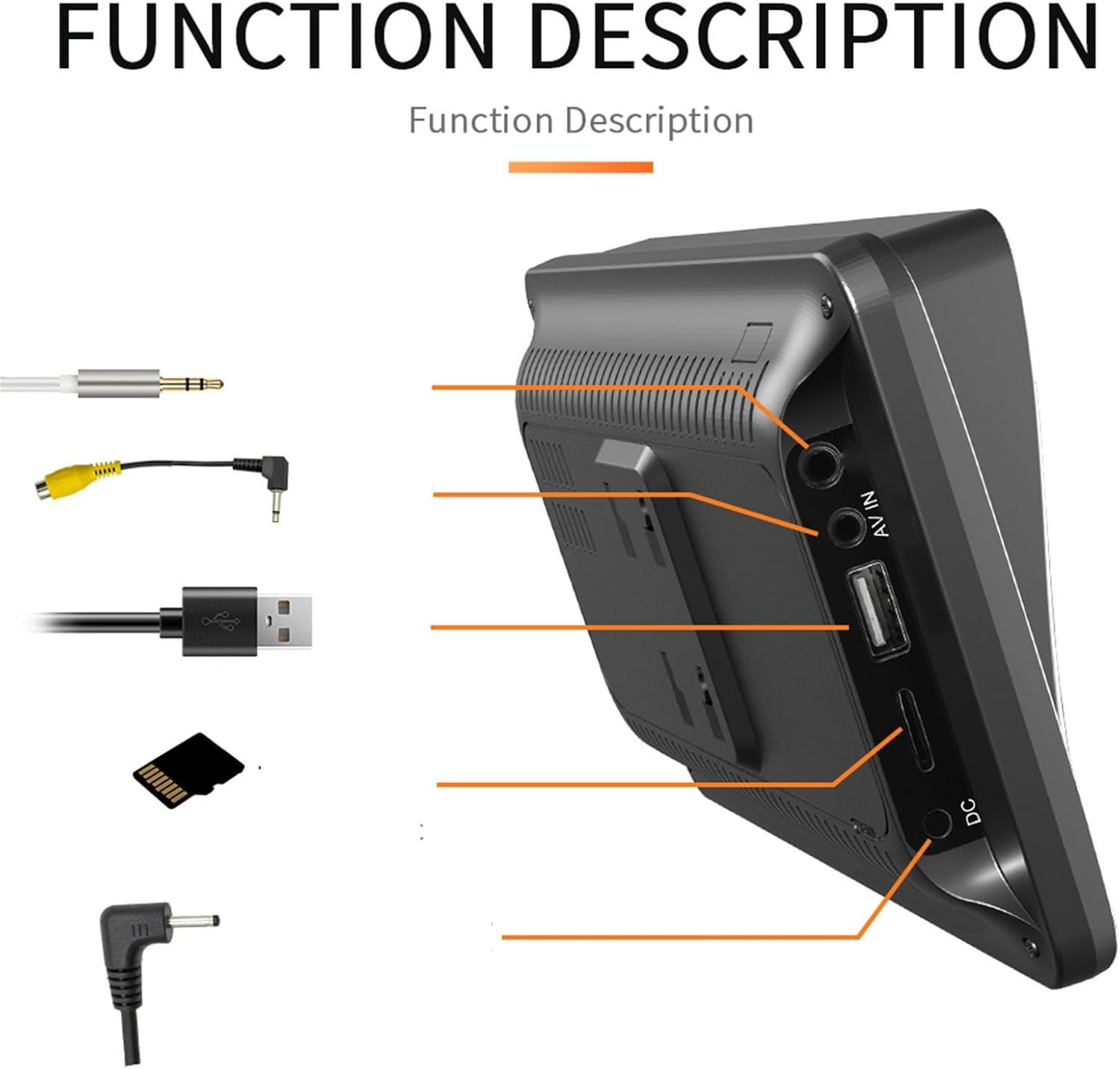 Portable 7" Car Radio Stereo Touch Screen Apple Android CarPlay Bluetooth GPS