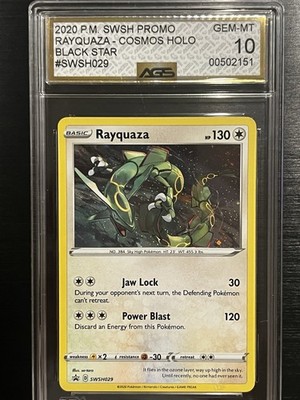 Pokémon Rayquaza SWSH029 Black Star Promo Cosmos Holo AGS 10 Sword