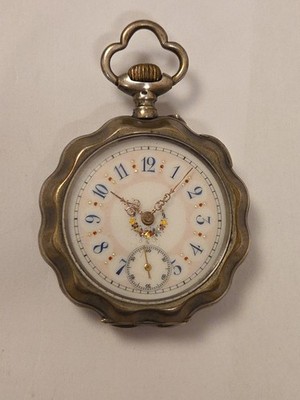 seltene Silber Herren Taschenuhr mit Super Zifferblatt um 1900 Rarität