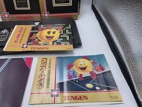 Pac-Man, Ms Pac-man Tengen Nintendo NES Complete CIB w. Reg Cards, Poster