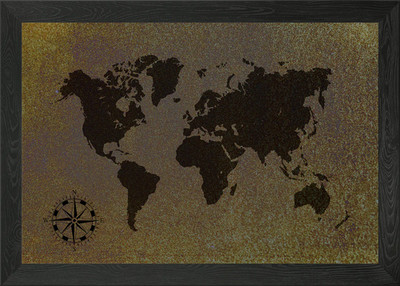 Weltkarte der Erde gerahmtes Wandbild Poster Leinwanddruck Bild