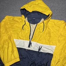 Vintage 90s GAP Jacket Mens Large Anorak 1/4-Zip Hooded Oversized Baggy Nylon