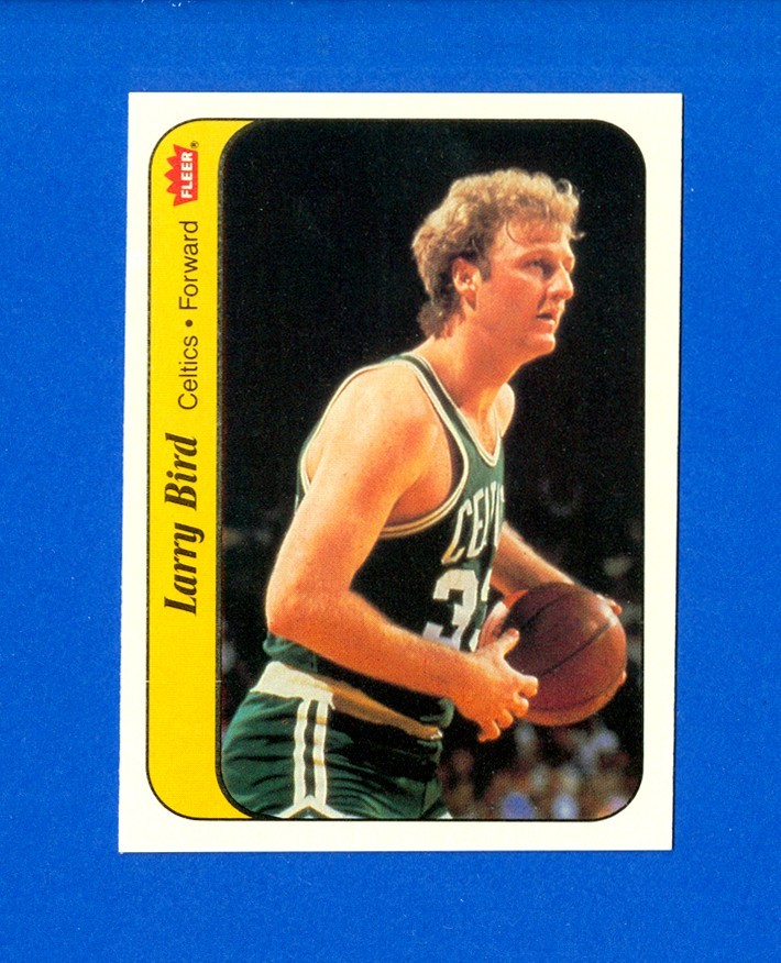 1986/1987 Fleer Basketball #2 Larry Bird '86 Sticker Set Break Card EX Condition