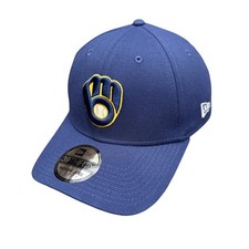 Milwaukee Brewers New Era 39Thirty Hat Cap Medium/Large Stretch Fit Blue MLB New