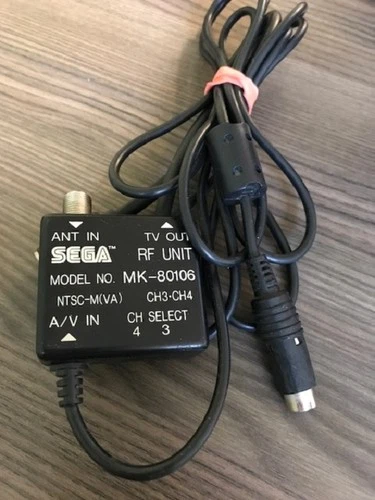 Sega RF Unit MK-80106 Vintage For Sega Genesis Black Very Good