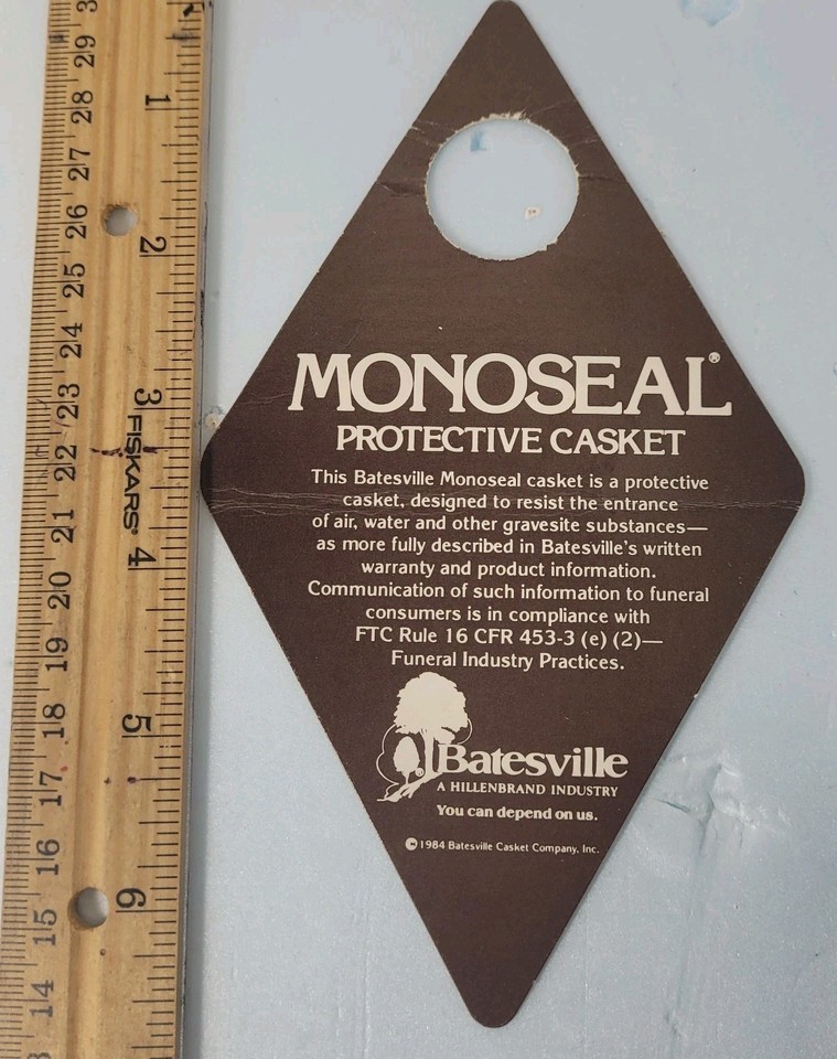 BATESVILLE CASKET CO. MONOSEAL CASKET SALES & SHIPPING Funeral Macabre ...