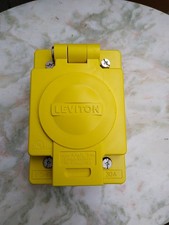 LEVITON Single Outlet Weatherproof Box Cover 30A 120/208V Yellow IP66 No Box