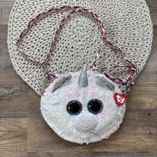 Ty Fashions Diamond The White Unicorn Sequin Mini Purse Bag