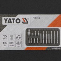 Yato Profi Sechskant Bitsatz Satz 15Tlg. 30+75Mm +Box YT-0413
