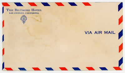 1920s The Biltmore Hotel Air Mail Envelope #8L