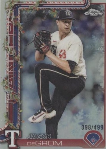 2025 Topps Holiday Jacob deGrom Red December 25 SSP 24/25 Texas 