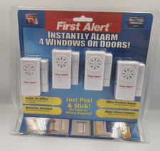 First Alert Alarm System Instantly Alarms 4 Windows Doors Home Office Battery