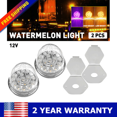 Universal 12V 17LED Watermelon Indicator Lights w/ L-brackets For Trailer AUXITO