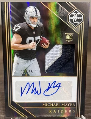 Michael Mayer Rookie Auto Tri-Colored Patch 03/75 Panini Limited NM/Mint!!   