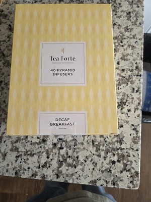 Tea Forte Decaf Breakfast 40 Pyramid Infusers Organic Tea  Black Tea