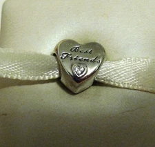 NEW Authentic Best Friends Friendship Heart Charm 791727CZ Clear CZ