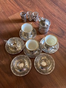 925 Sterling Silver Vintage Miscellaneous Small tea cups & plates
